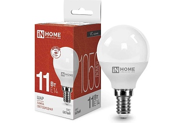 Лампа свд. LED IN HOME 11W E14 4000К (шар) (1/10/100)