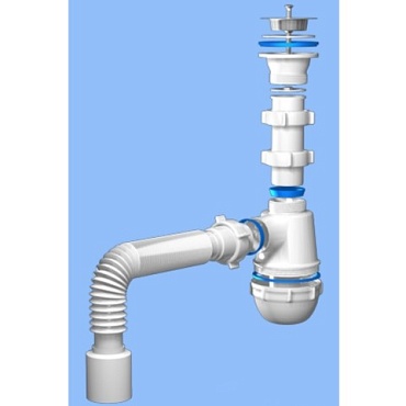 Сифон Ани Грот 11/2"*40 с гибкой трубой 40х50 А0110 (1/30)