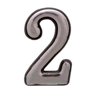 Цифра дверная АЛЛЮР пластик "2" хром
