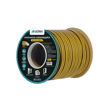 Уплотнитель Е-пр.ДВОЙНОЙ 9х4 коричневый (150м) 75м х2