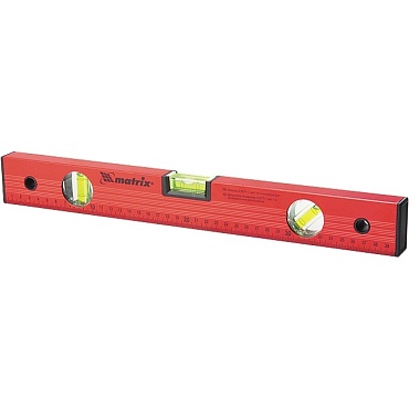 Уровень "Matrix" 1000мм 3 глазка с линейкой (алюм)