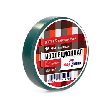 Изолента Klebebander 15/10 зеленая (1/8)
