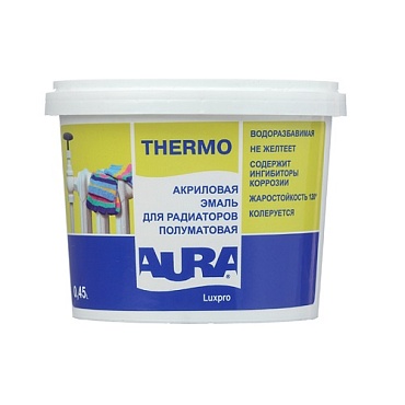 Эмаль полуматовая для радиаторов "Aura Luxpro Thermo 0,45л/0,6кг" (1/12)