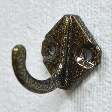 Крючок-вешалка 1 рожк. №25 бронза "Ромб" Кунгур (1/100)