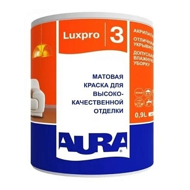 Краска высокоукрывистая матовая краска "Aura Luxpro 3 0,9л/1,4кг" (1/6)
