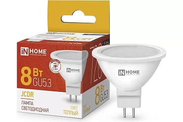 Лампа свд. LED IN HOME MR16 GU5.3 8W 220V 3000K (1/10)