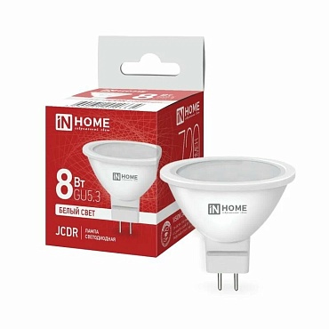 Лампа свд. LED IN HOME MR16 GU5.3 8W 220V 4000K (1/10)