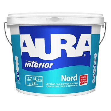 Краска для стен и потолков "Aura Nord 2,7л/4,2кг"