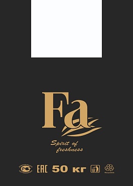 Пакет майка черный/синий "Fa" (21мкм) (1/100)