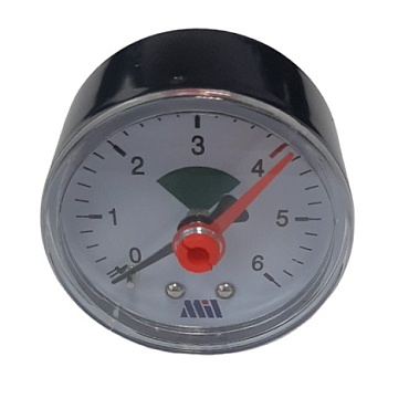 Манометр аксиальный 6 бар штуцер сзади (1/50) 															