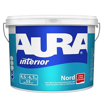 Краска для стен и потолков "Aura Nord 4,5л/6,9кг"
