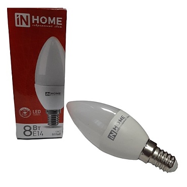 Лампа свд. LED IN HOME 8Вт E14 4000К (свеча) (1/10)