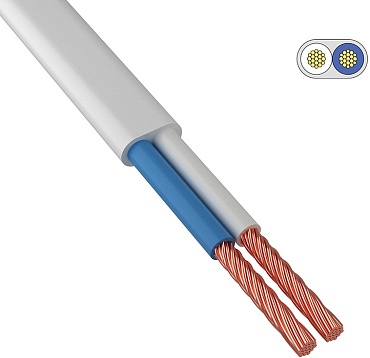 Электропровод  ШВВП 2х0,75 200м белый