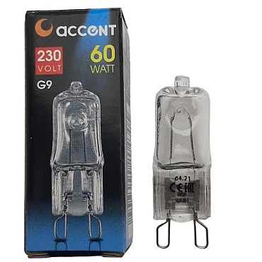 Лампа галоген. АКЦЕНТ JCD G9 / 230B / 60W капсульная прозрачная 4305  (1/10)