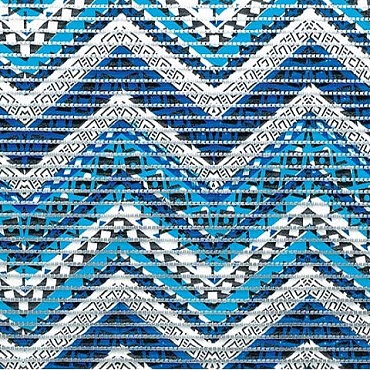 Коврик "Аквамат" в рулонах 1,3*15 м Орнамент синий V17C 