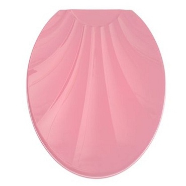 Сиденье жесткое для унитаза РАКУШКА розовое (1/10)