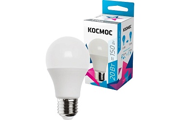 Лампа светодиодная Космос А60 20W Е27 4500К (груша)(1/10/80)