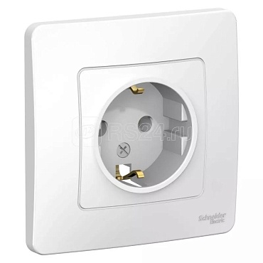 Розетка Blanca СП 1-м 16A IP20 250V с зазем.без защ.шторок бел.(1/100)