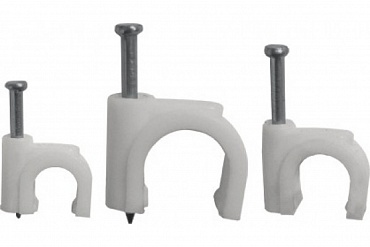 Скобы электроустановочные (8мм) 50шт круглые