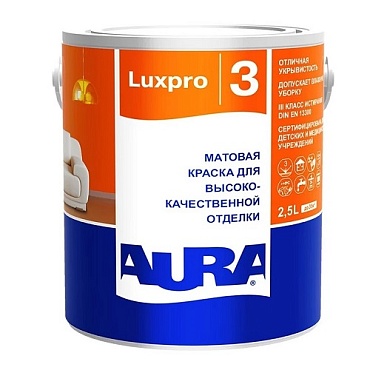 Краска высокоукрывистая матовая краска "Aura Luxpro 3 2,5л/3,8кг" (1/3)