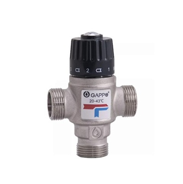 Термостатический смесительный клапан 1" GAPPO (35-60*) G1442.06 (1/40) 
