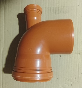 Отвод ф110*50 90* универсальный нар.Рыжий											