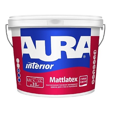 Краска моющаяся для стен и потолков "Aura Mattlatex 2,7л/4,1кг"