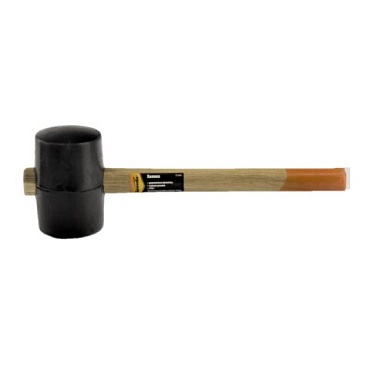 Киянка резиновая 910г с деревянной ручкой (черная резина)
