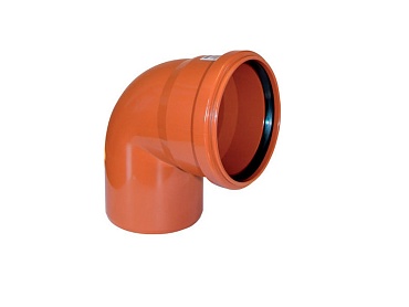 Отвод ф110х90* нар.Рыжий (1/40) 													